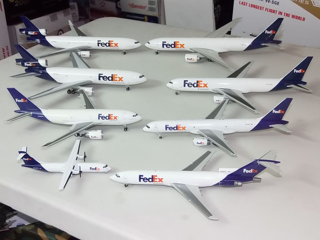 FedEx current fleet with 8 diecast models. DA.C